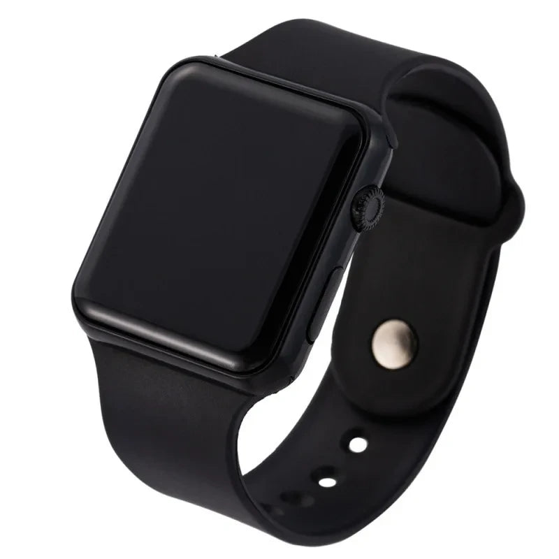 Black Silicone LED Watch
