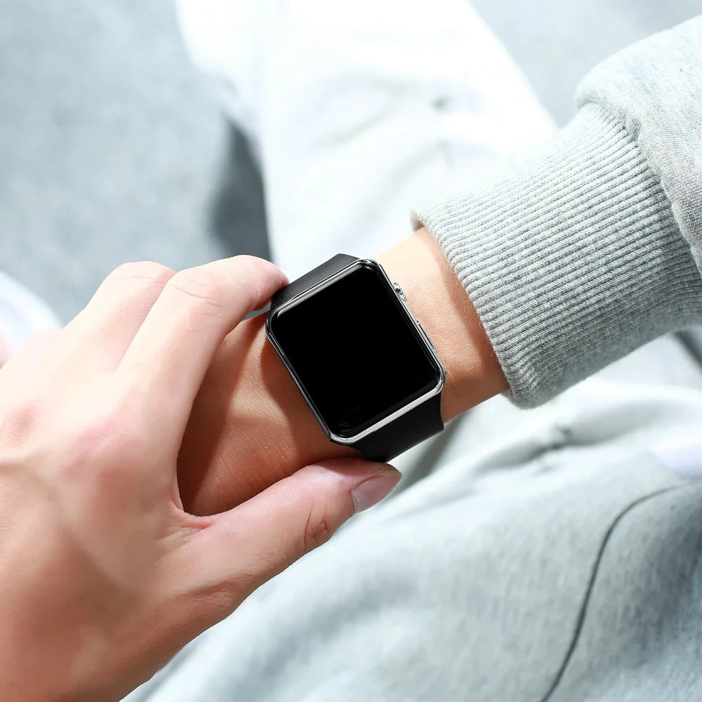 Black Silicone LED Watch