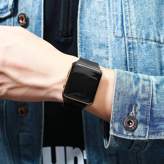 Black Silicone LED Watch