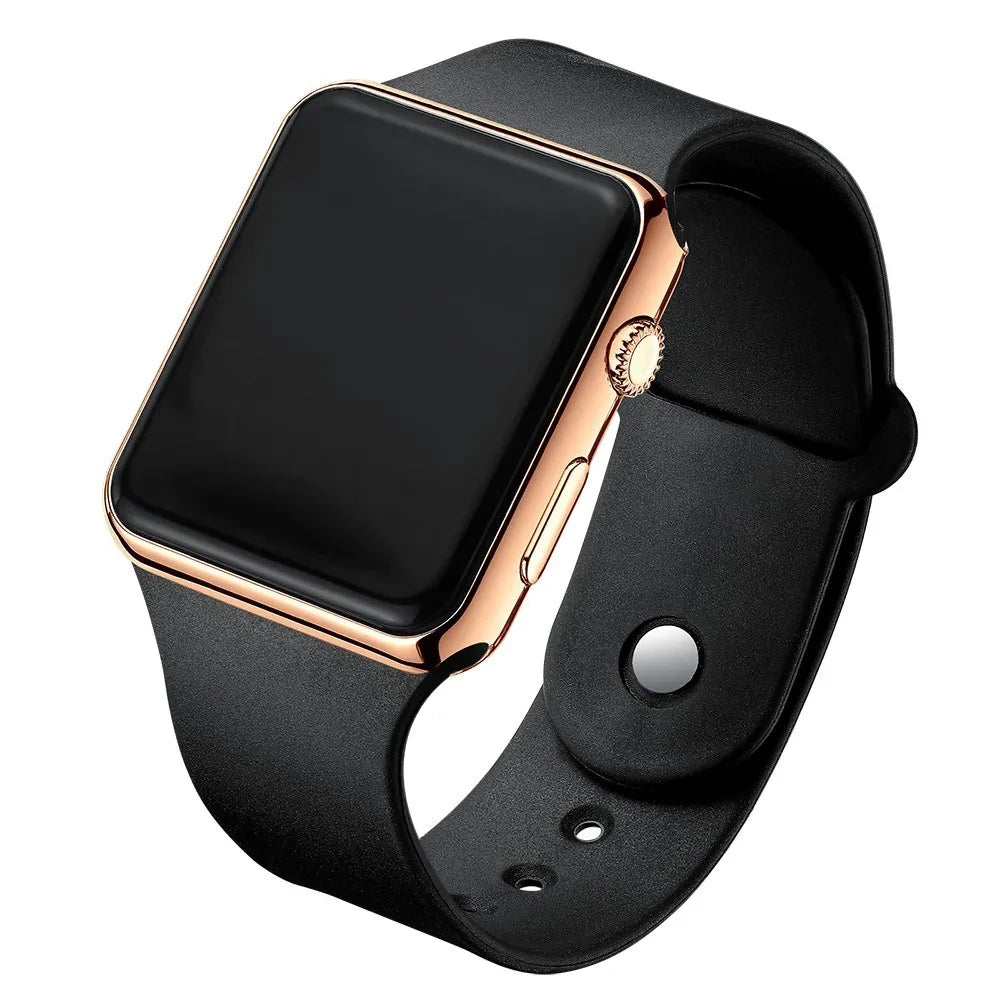 Black Silicone LED Watch