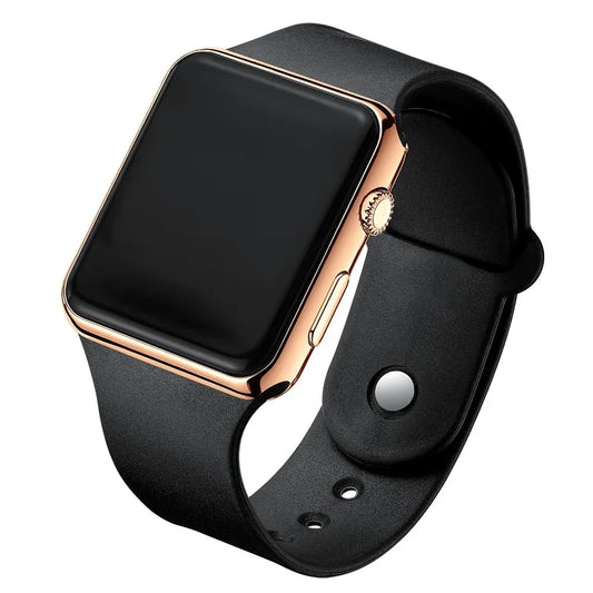 Black Silicone LED Watch