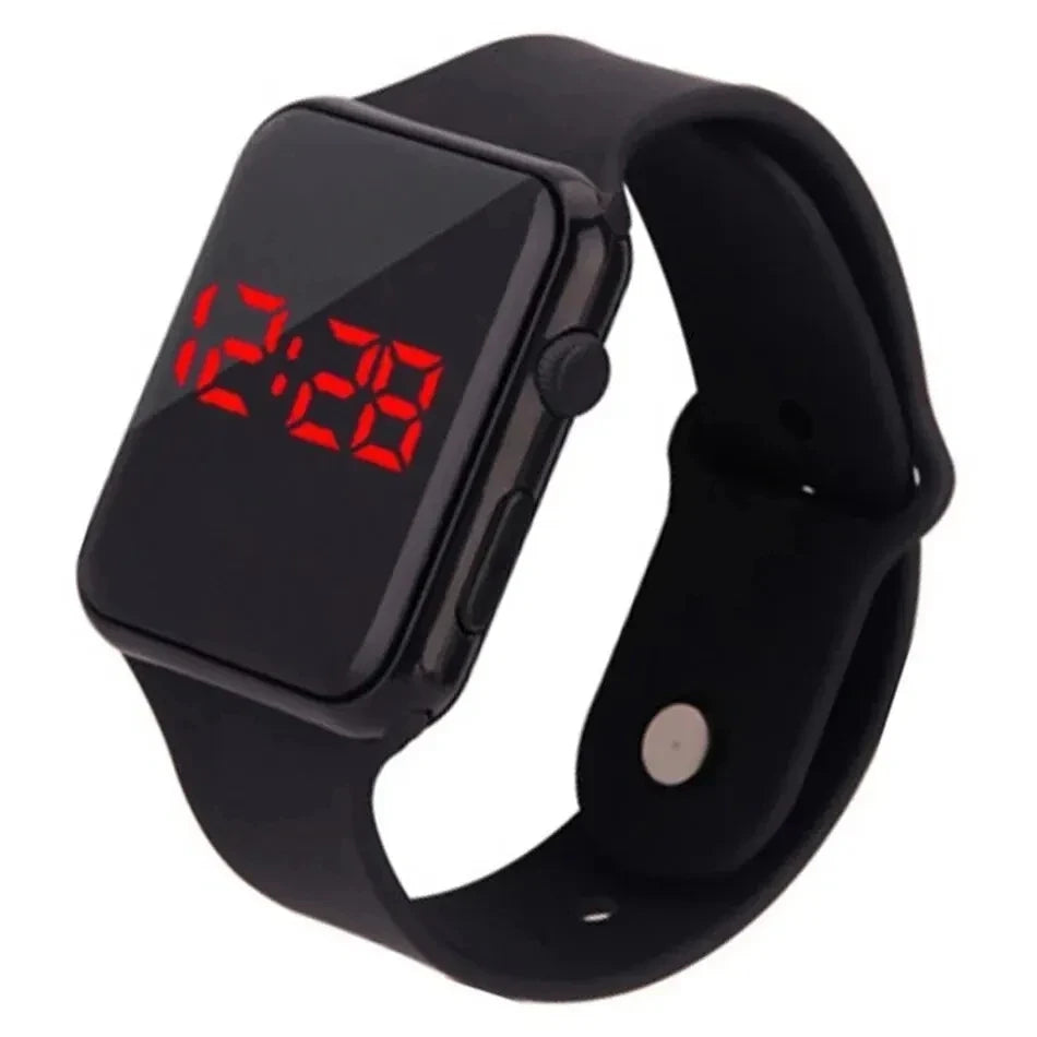 Black Silicone LED Watch