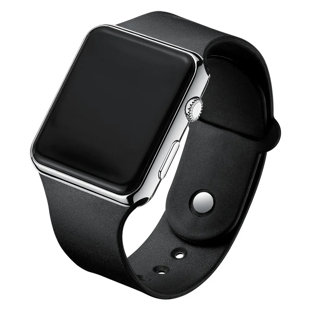 Black Silicone LED Watch
