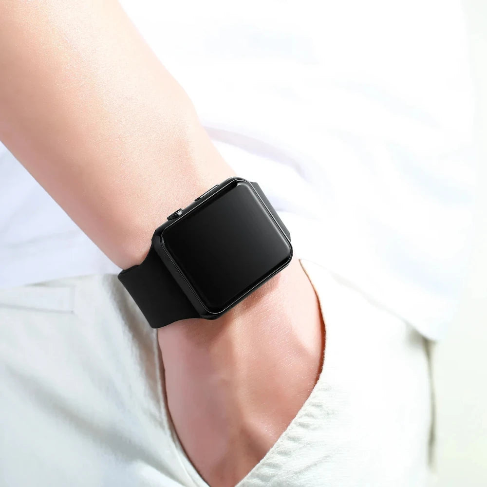 Black Silicone LED Watch