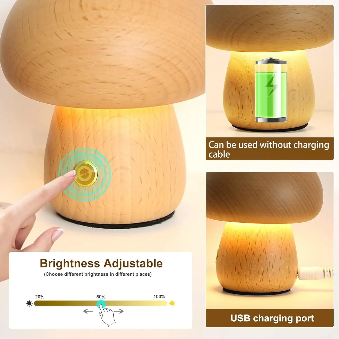 Cozy Mushroom Rechargeable Night Lamp